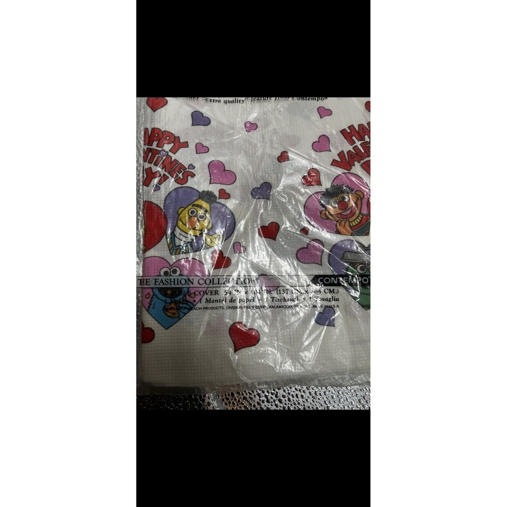 Vintage Sesame Street Valentine's Day Paper Table Cover Cloth